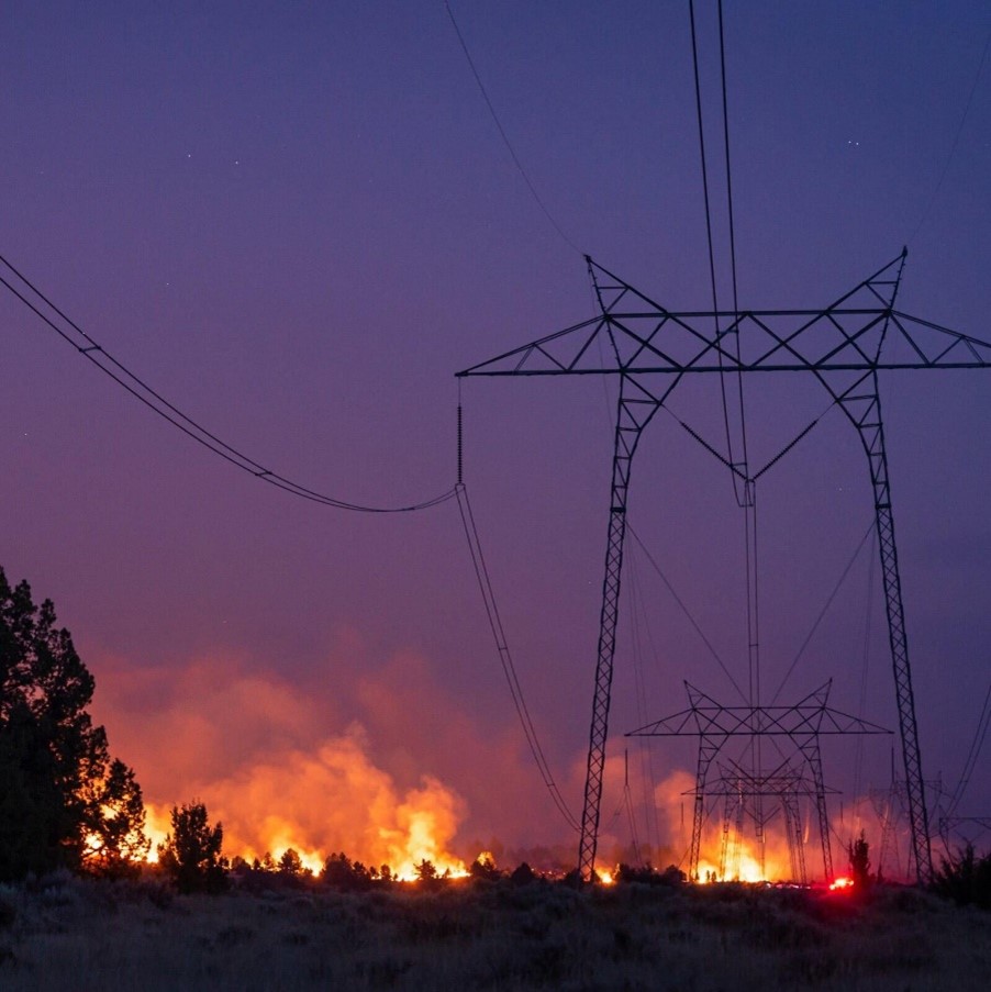 A picture of power lines