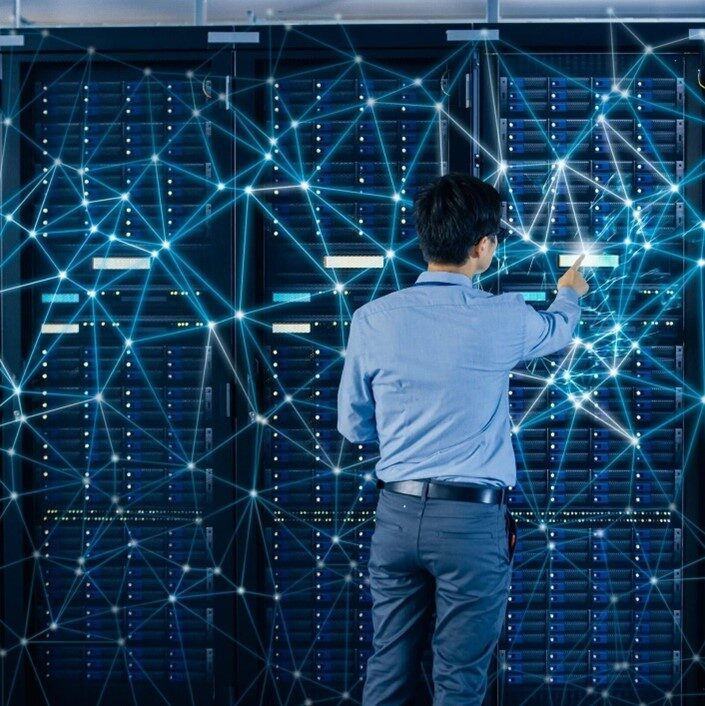 A person using technology